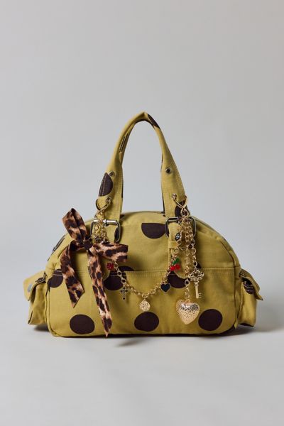 Bdg Colored Denim Duffle Shoulder Bag In Yellow/polka Dot, Women's At Urban Outfitters
