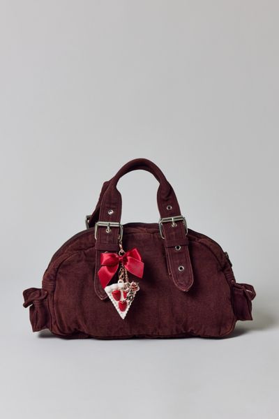 Bdg Colored Denim Duffle Shoulder Bag In Dark Brown, Women's At Urban Outfitters In Brown