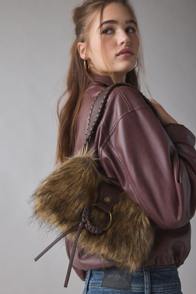 Silence + Noise Yasmin Faux Fur Shoulder Bag