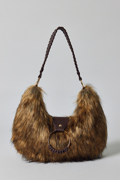 Silence + Noise Yasmin Faux Fur Hobo Bag