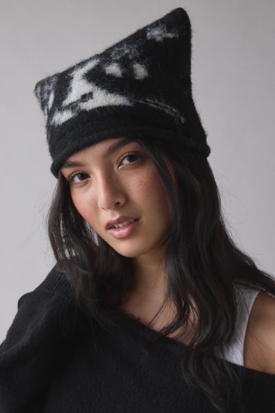 Urban Outfitters Mylo Cat Graphic Beanie In Black, Women's At  In Black