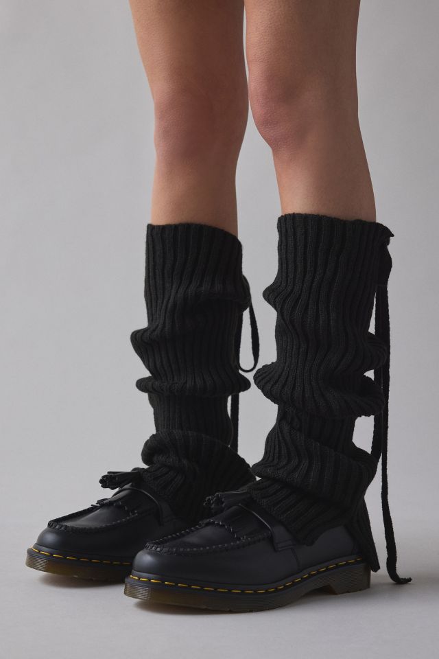 Tie Ribbed Knit Leg Warmers #1