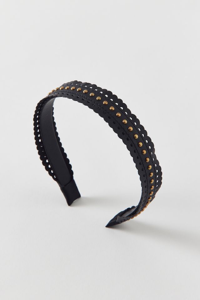 Studded Faux Leather Headband #1
