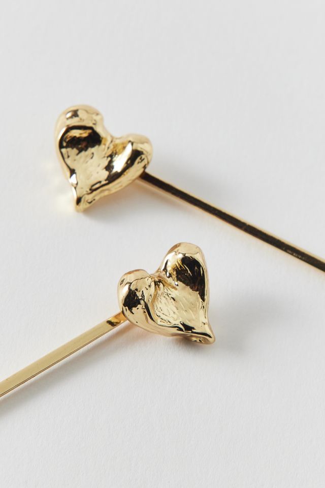 Heart Metal Slide Barrette Set #2