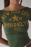NYC Graphic Off-The-Shoulder Slim Tee