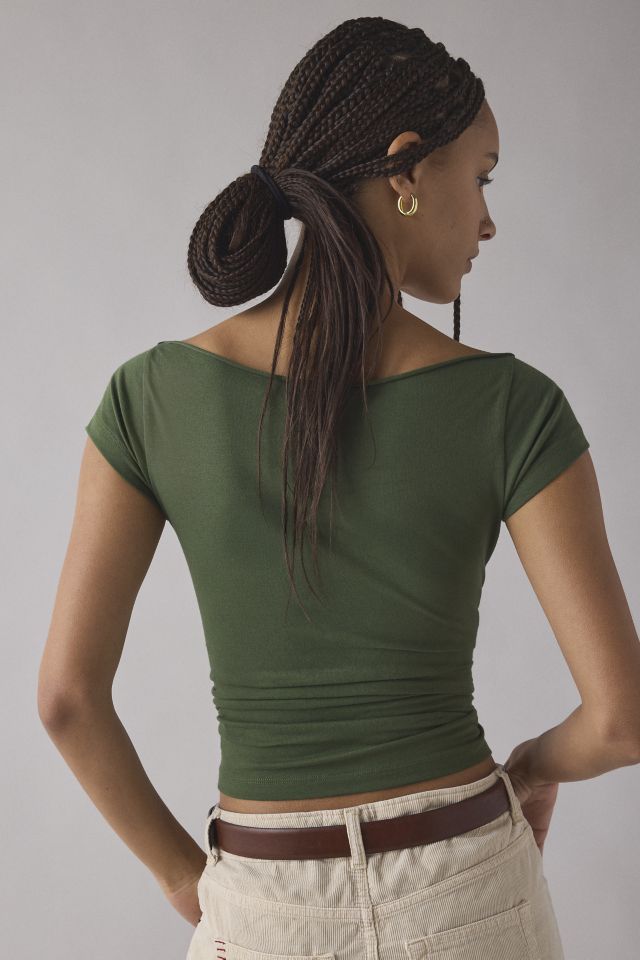 NYC Graphic Off-The-Shoulder Slim Tee #3
