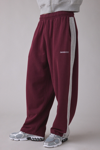 Iets Frans . … Harri Paneled Wide Leg Sweatpants In Maroon, Men's At Urban Outfitters In Burgundy