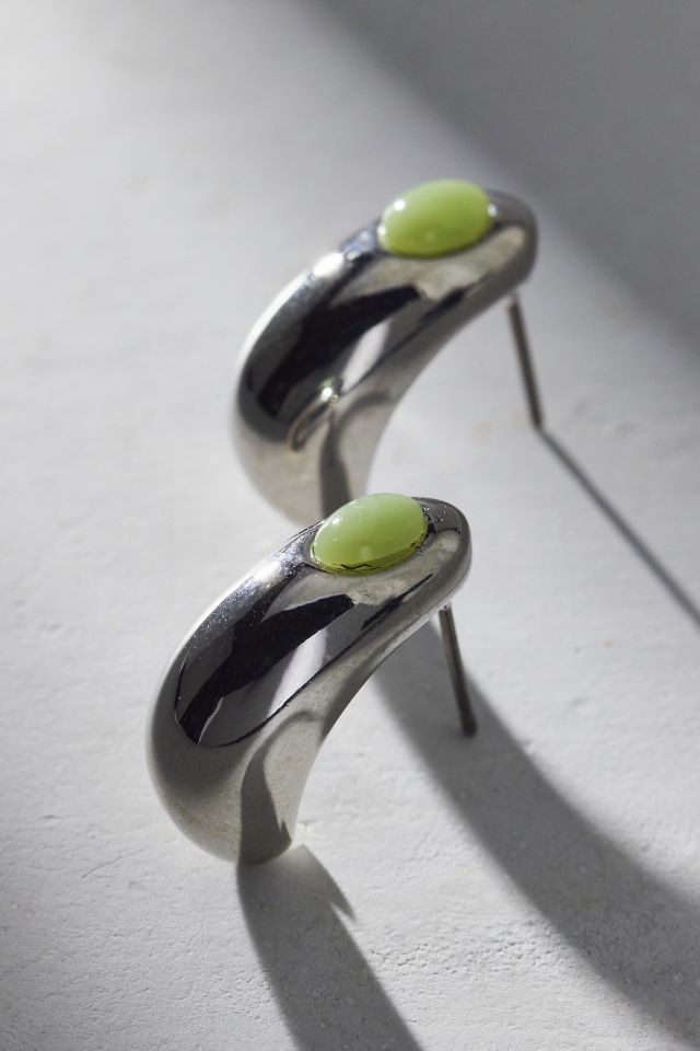 Boucles d'oreilles dôme en pierre #1