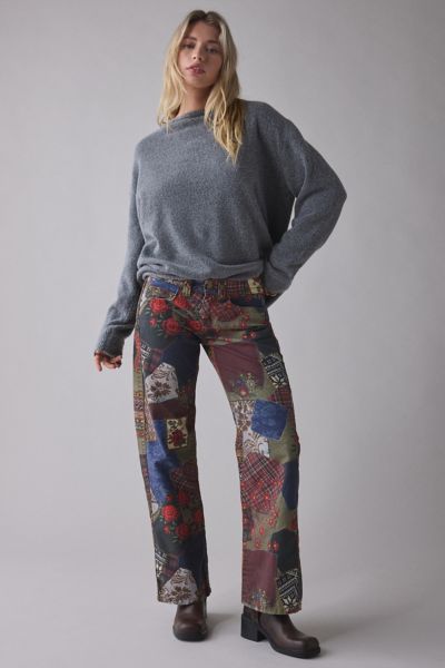 Bdg Kayla Cotton Canvas Low-rise Pant In Red, Women's At Urban Outfitters In Multi