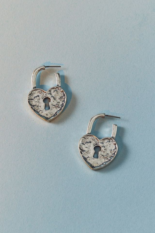 Athena Heart Lock Hoop Earring #1
