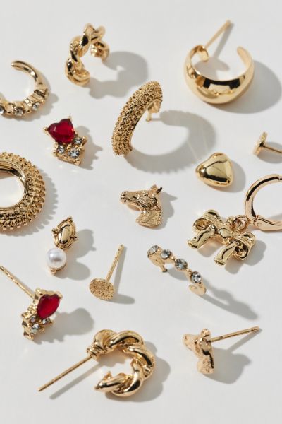 Urban Outfitters Kit Metal Multi Earrings Set In Gold, Women's At  In Gold