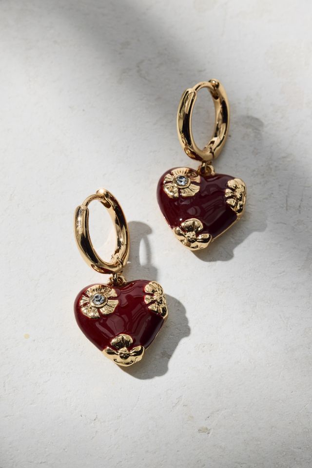 Sonia Delicate Heart Charm Huggie Hoop Earring #1