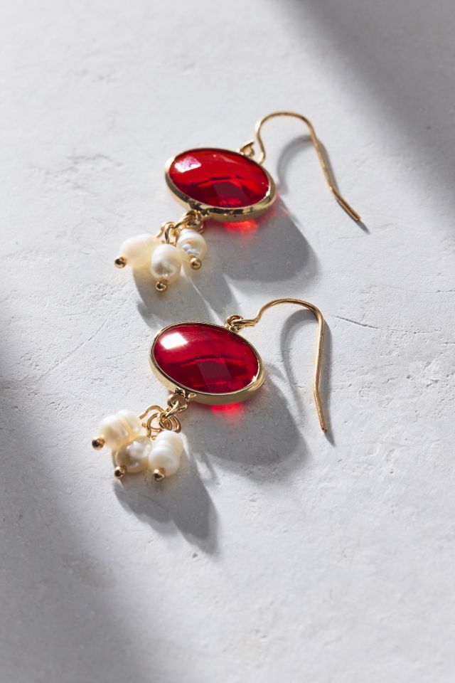 Lucca Gem And Pearl Drop Earring #1