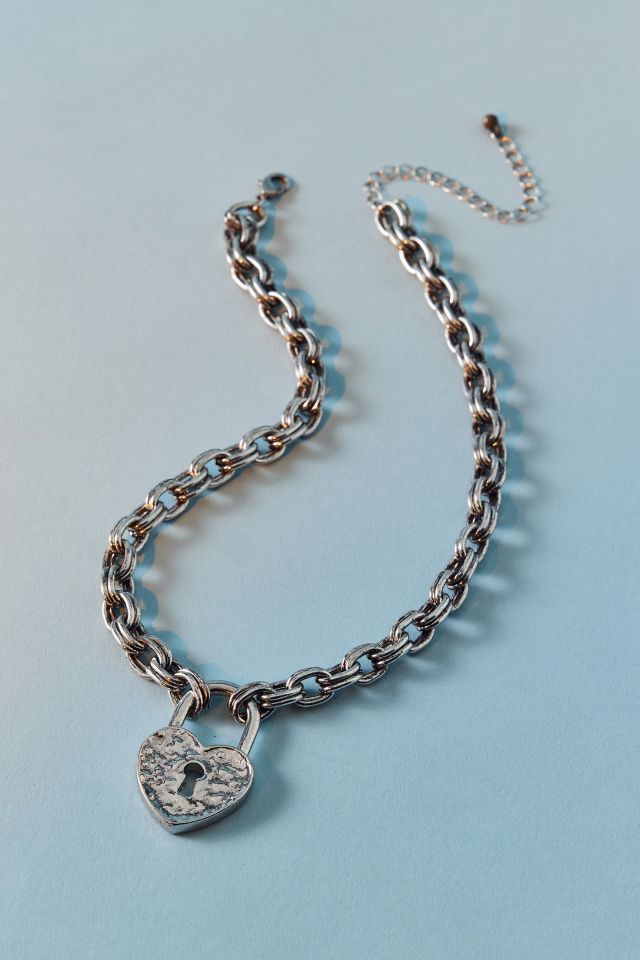 Athena Heart Padlock Pendant Necklace #1
