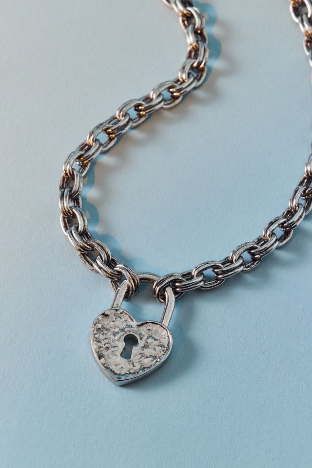 Athena Heart Padlock Pendant Necklace #2