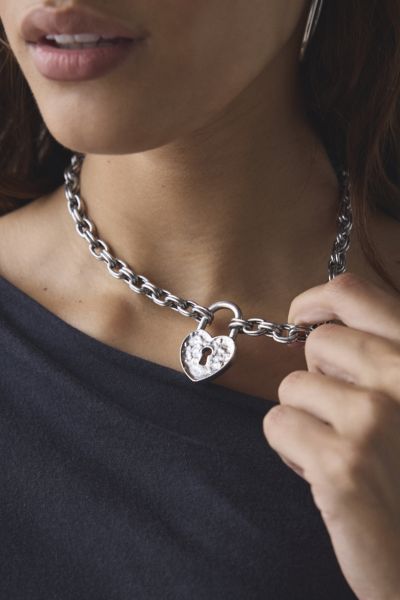 Athena Heart Padlock Pendant Necklace
