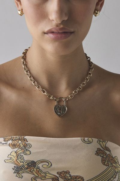 Athena Heart Padlock Pendant Necklace