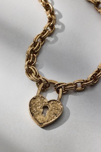 Athena Heart Padlock Pendant Necklace