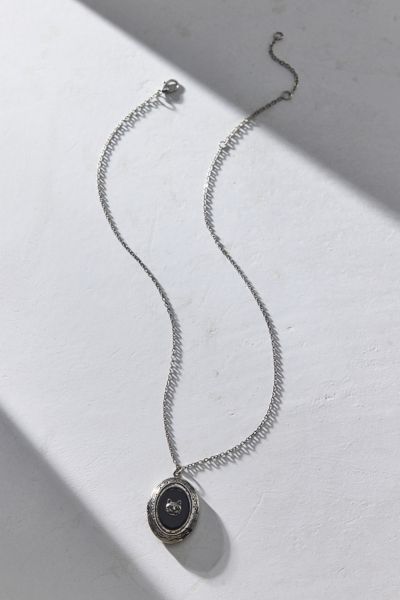 Urban Outfitters Chey Locket Necklace In Silver, Women's At  In Metallic