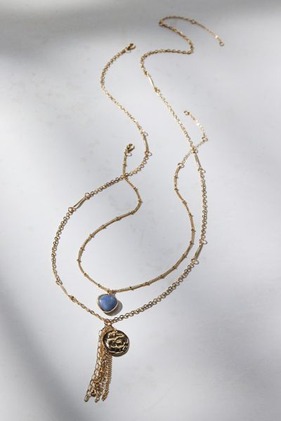 Urban Outfitters Eve Chain Pendant Layering Necklace Set In Gold, Women's At  In Gold