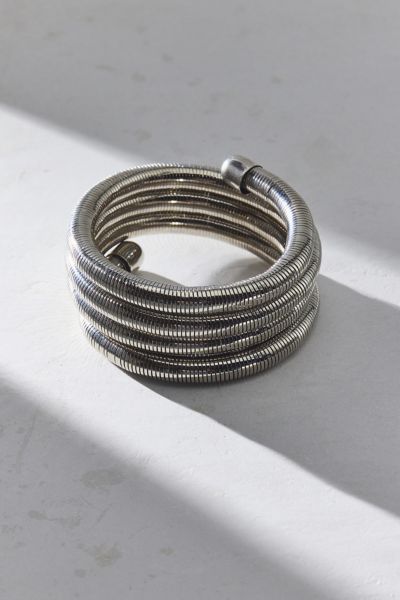 Urban Outfitters Metal Coil Wrap Bracelet In Silver, Women's At  In Metallic