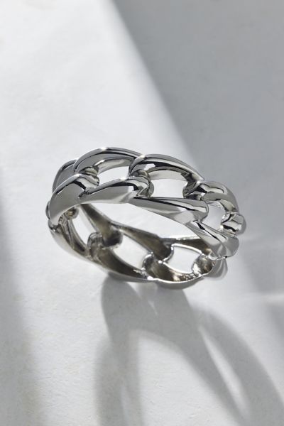 Urban Outfitters Chunky Metal Chain Link Cuff Bracelet In Silver, Women's At  In Metallic