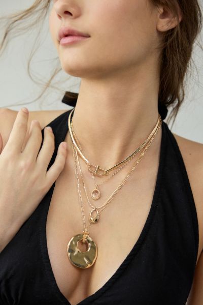 Urban Outfitters Milan Layering Necklace Set In Gold, Women's At  In Gold
