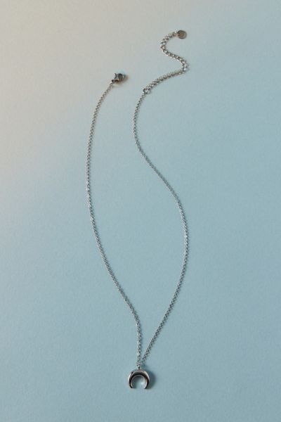 Urban Outfitters Waterproof Annie Crescent Pendant Necklace In Silver, Women's At  In Silver
