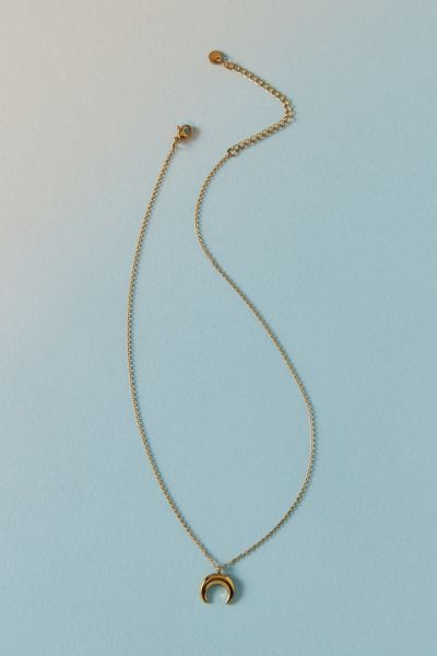 Waterproof Annie Crescent Pendant Necklace