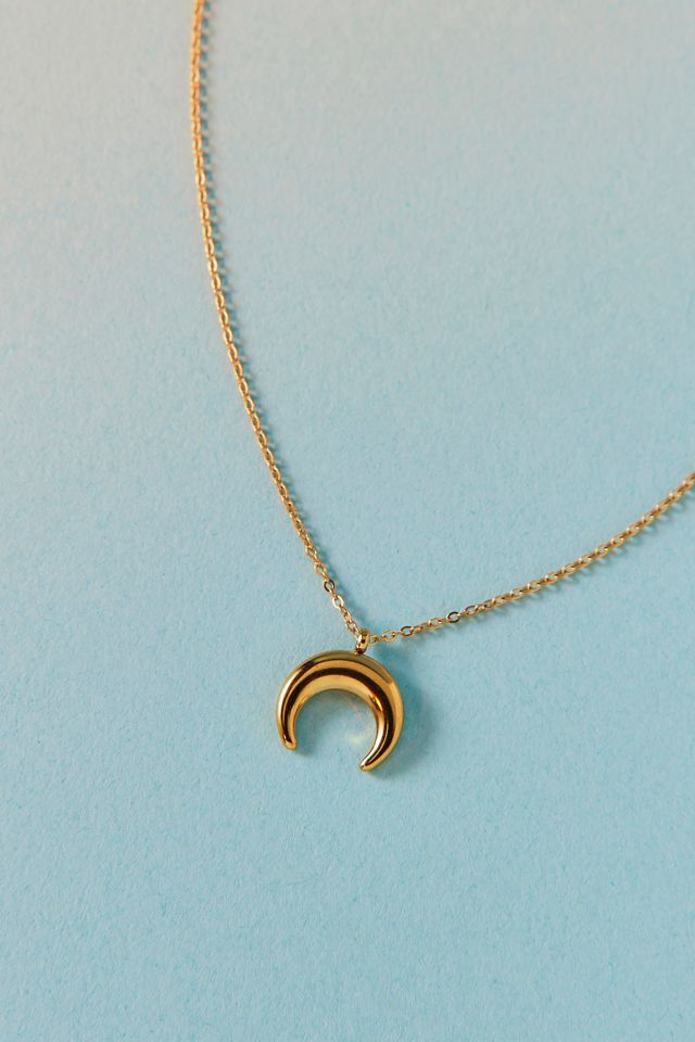 Waterproof Annie Crescent Pendant Necklace #1