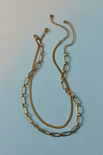 Urban Outfitters Waterproof Anya Chain Layered Necklace In Gold, Women's At  In Gold