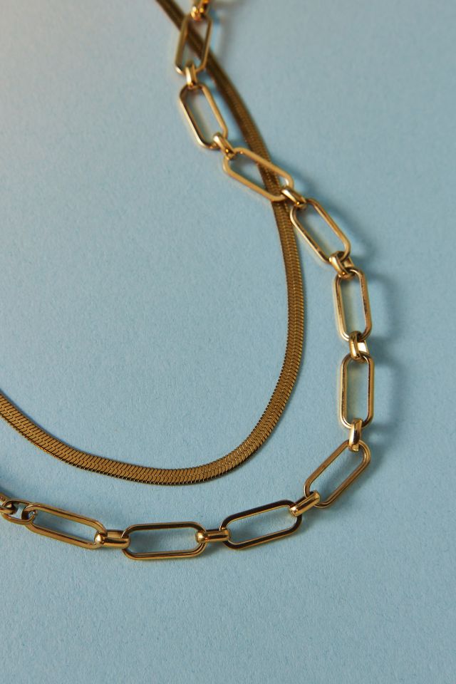 Collier superposé imperméable Anya avec chaîne #1