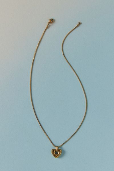 Urban Outfitters Waterproof Naomi Heart Pendant Necklace In Gold, Women's At  In Gold