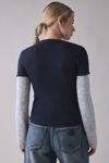 BDG Riley Graphic Long Sleeve Layered Sweater