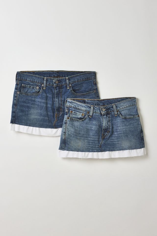 ReMADE By UO Gummy Denim Shirt Trim Mini Skirt #1