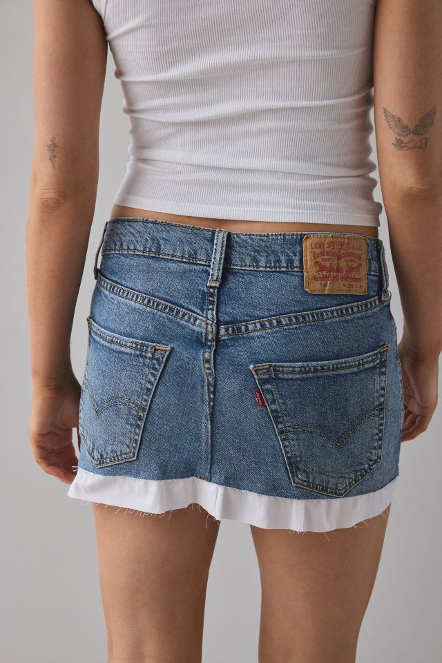 ReMADE By UO Gummy Denim Shirt Trim Mini Skirt #3