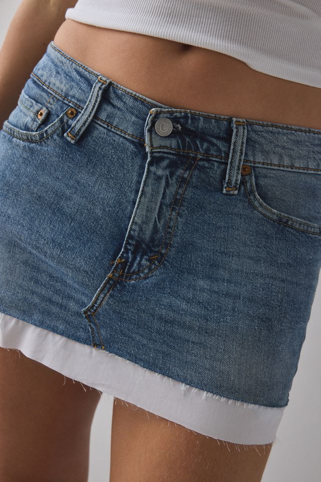 ReMADE By UO Gummy Denim Shirt Trim Mini Skirt #4