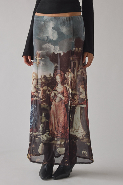 Kimchi Blue High Heavens Sheer Mesh Low-Rise Maxi Skirt