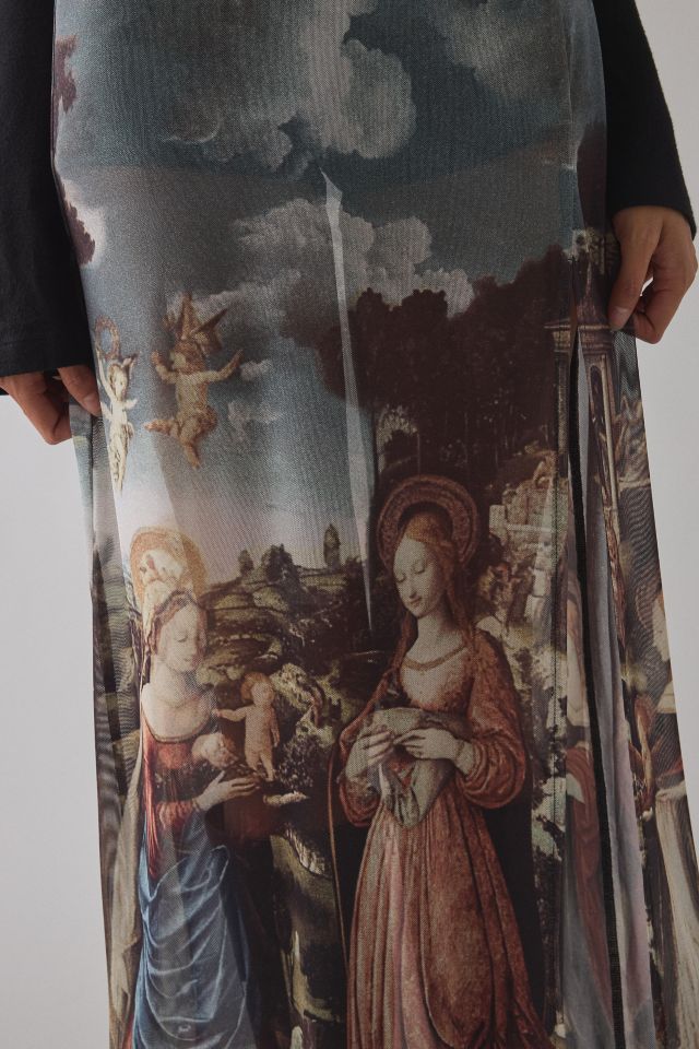 Jupe longue en maille transparente taille basse Kimchi Blue High Heavens #2