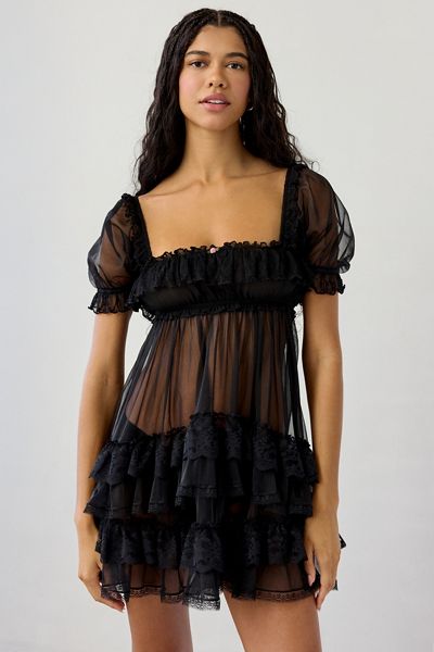 Out From Under Sweetie Pie Lace Trim Ruffle Sleep Dress