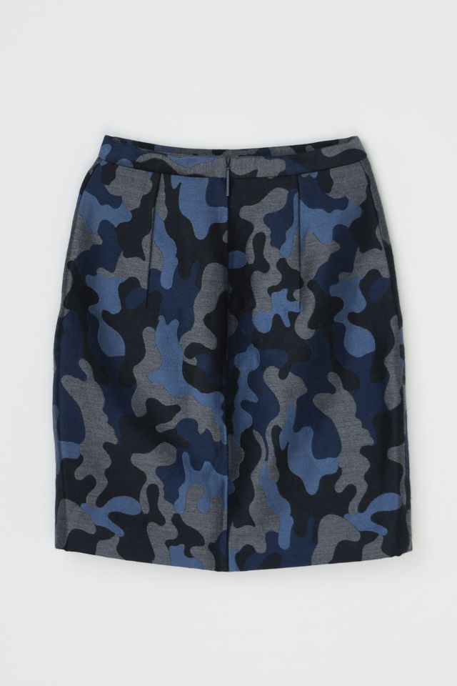 Vintage Y2k Dark-Blue Jacquard Mini Skirt #1