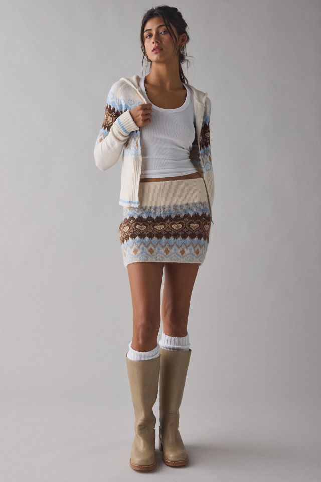 BDG Monet Printed Knit Zip-Up Hoodie Sweater #1