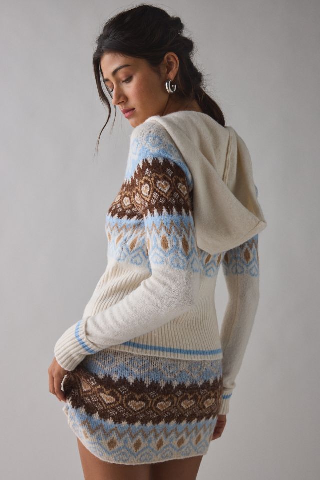 BDG Monet Printed Knit Zip-Up Hoodie Sweater #2