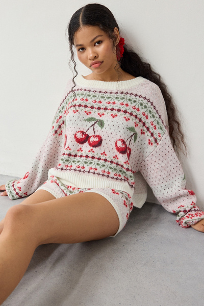 Out From Under Hit The Slopes Cropped Fair Isle Sweater