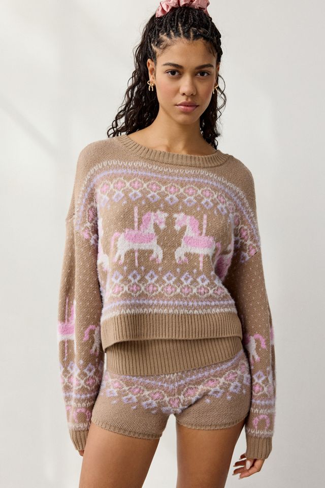 Out From Under Hit The Slopes Cropped Fair Isle Sweater
