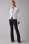 Motel Wyn Split-Front Corset Tie Long Sleeve Slim Shirt