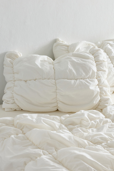 Urban Outfitters Poppy Puff Sham Set In White At