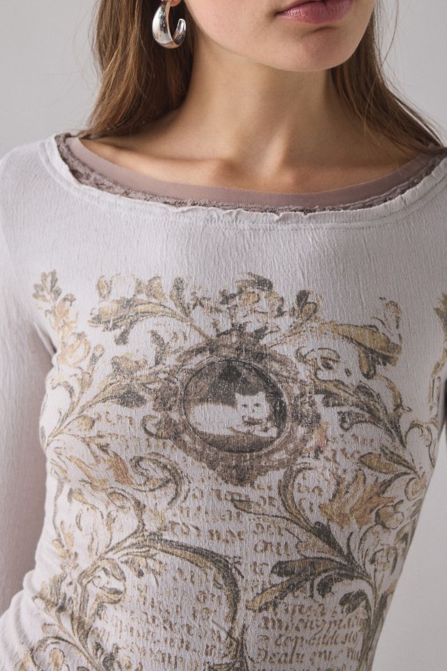 Kimchi Blue Double Trouble Twofer Layered Graphic Long Sleeve Tee #1