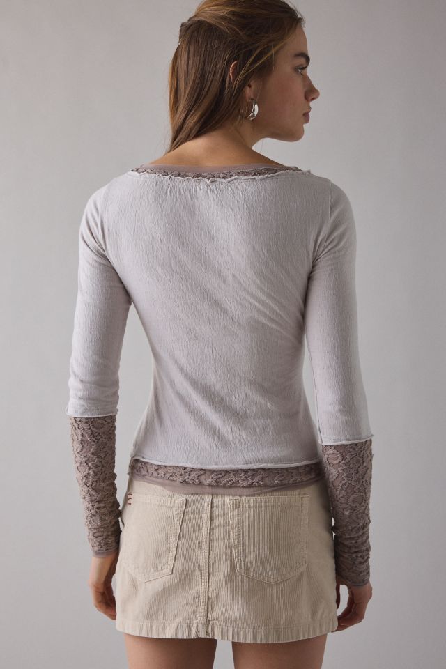 Kimchi Blue Double Trouble Twofer Layered Graphic Long Sleeve Tee #2