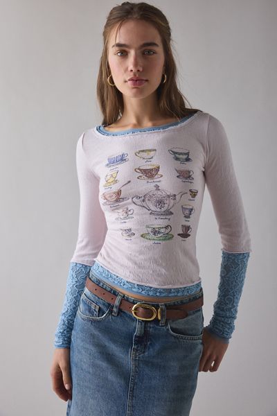 BDG Denny Lace Layered Twofer Top | Urban Outfitters